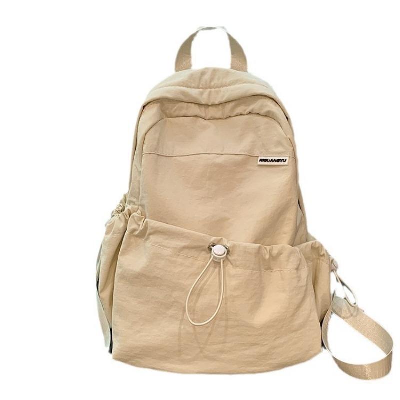 School Bag New Casual Backpack Travel Versatile Solid Color Light Large Capacity Student Bag