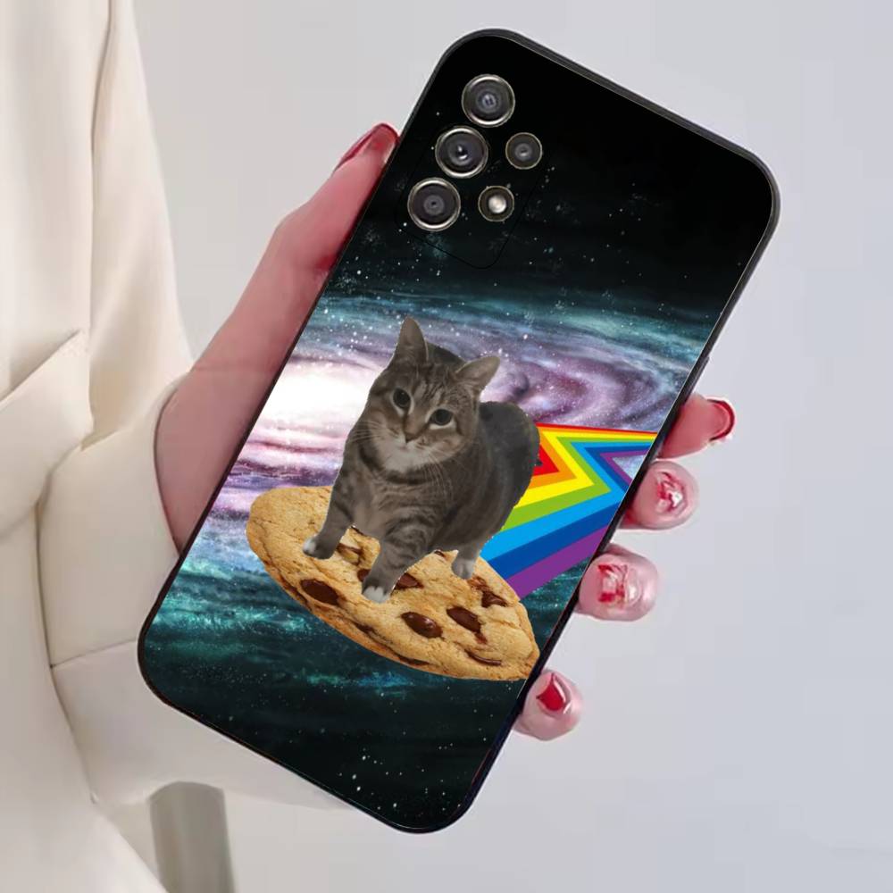 F-Funny Animal Cat  Phone Case Black Silicone Soft For Samsung S25,S24,S21,S22,S23,S30,Ultra,S20,Plus,Fe,Lite