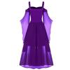 European & American Halloween Sleeveless Chiffon Color Block Dress