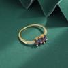 Delicate Baguette Amethyst Couple S925 Silver Rings for Women Sterling Silver Valentine Gift Jewelry Sterling Silver Jewelry