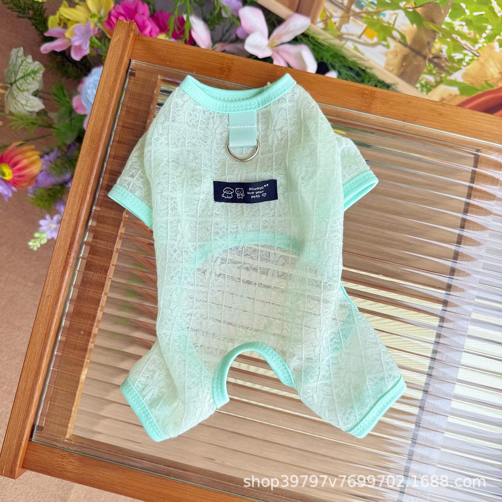 Pet Clothing Summer Thin Breathable Hollow Mesh Quadruple Coat Dog Clothes Than Bear