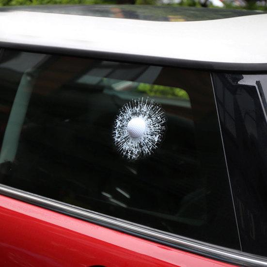 Креативный 3D теннисный мяч, удар оконной трещины, автомобильный Стайлинг, наклейка на автомобиль, декор