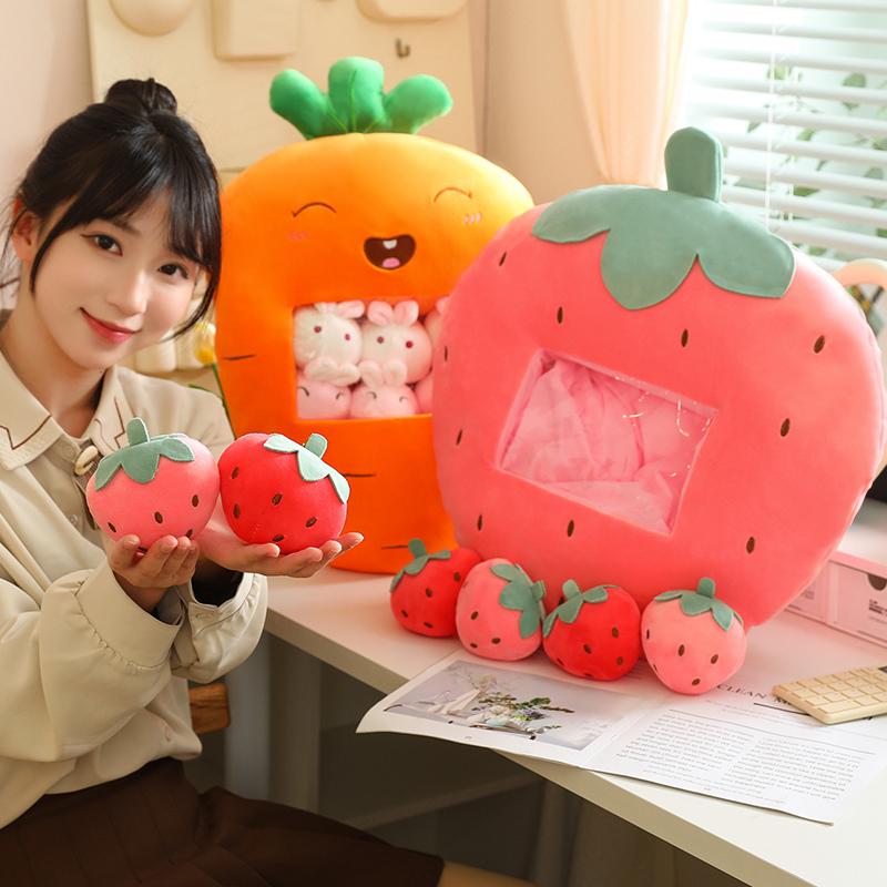 Новая забавная подушка для перекуса, офисная подушка для сна, поддержка талии, фруктовая серия, клубника, банан, авокадо, плюшевая игрушка, кукла, подарок на день рождения для девочки