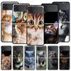 Cartoon Cute Cats Phone Case for Samsung Galaxy Z Flip 3 4 5 Black Folding Mobile Shell Hard PC Fundas Coque Protect Cover