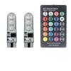 2 шт. T10 W5w RGB светодиодная лампа 12SMD 5050 CANbus 194 168 для автомобиля с пультом дистанционного управления, мигающий режим, клиновидный свет для чтения, габаритные огни