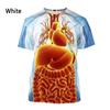 Fashion New Printing Human Organs and Bones Men's T-shirt Casual Short Sleeved Round Neck Harajuku Large Comfortable