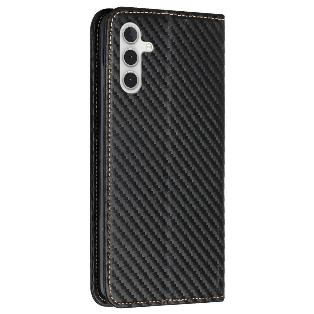 For Samsung Galaxy S24 Case Carbon Fiber Texture Wallet Stand Leather Cover