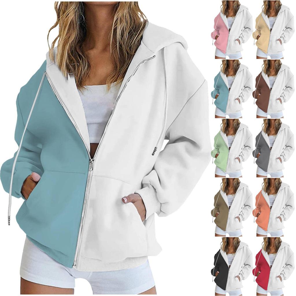 Women's Fashionable Casual Long-sleeved Pullover Hooded Jacket