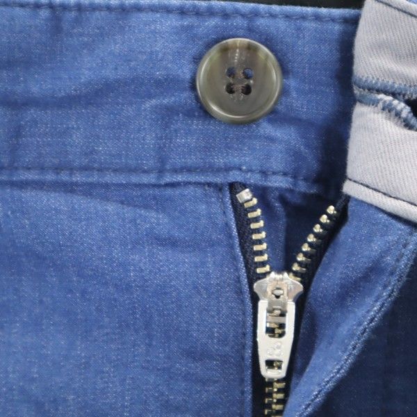 unused Johnbull Tucked Trousers Denim pants S Blue Tapered Wide Stretch Men's Used