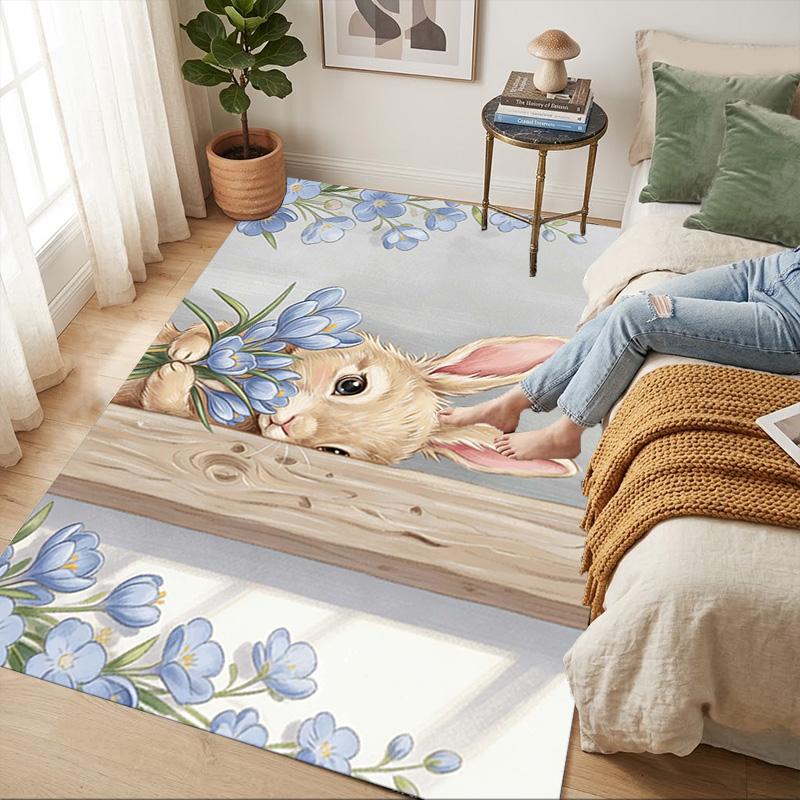 Bunny Living Room Nonslip Area Rug Soft Carpet For Bedroom Game Playroom Sofa Office Home Decor Doormat Christmas Gift C92910