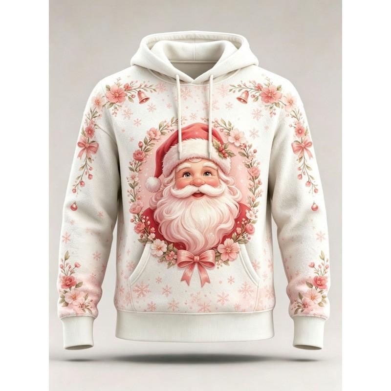 Christmas Hoodie 3D Print Loose Fit Long Sleeve Sweatshirt Men Women Youth Casual Winter Wear