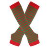Long Striped Arm Warmers for Women Winter Long Fingerless Gloves Casual Knit Elbow Gloves with Thumb Hole