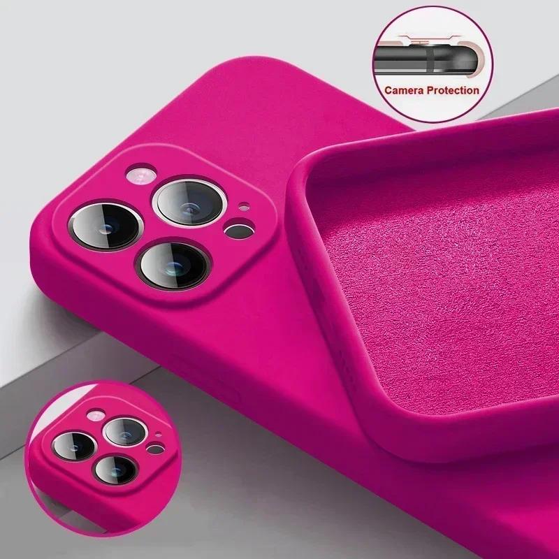 Жидкий силиконовый чехол для телефона al Для For Iphone 17 16 1 11 12 13 14 Pro Max Plus Ударопрочная защитная задняя крышка funda