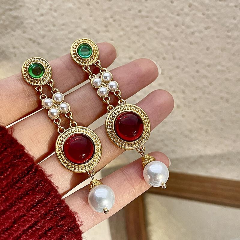 Классические серьги среднего размера для женщин и девочек с эмалью и цветком, серьги-клипсы, винтажные элегантные женские вечерние аксессуары для банкетов высокого класса, ювелирные изделия