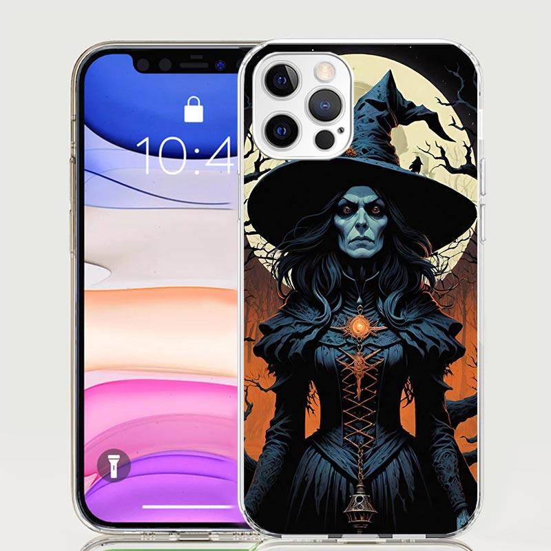 Halloween Moon Witch Horror Phone Case for Apple iPhone 17 Air 16 15 Plus 14 + 13 Mini 12 11 Pro Max 7 8 SE 16Max Soft Shell Cov