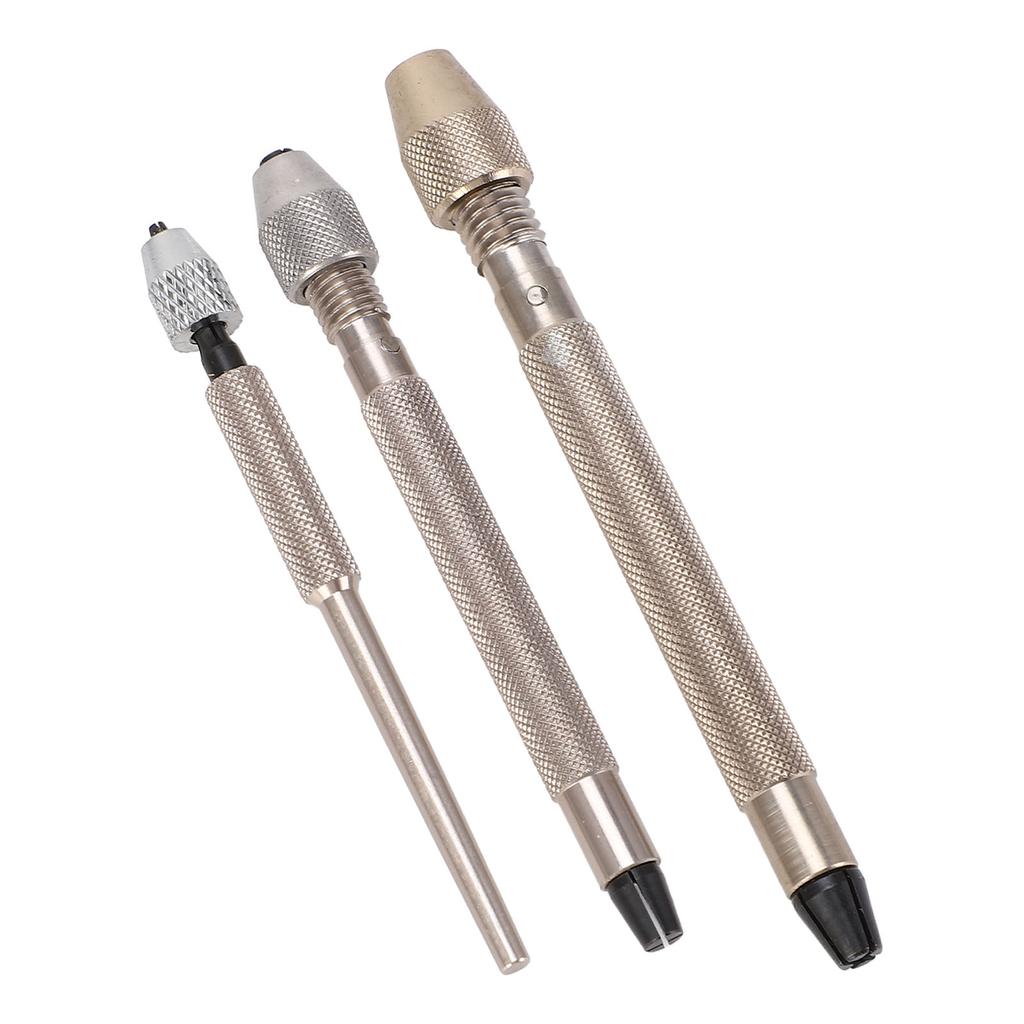 3Pcs Pin Vise Hand Drill Bit Set Aluminum Alloy Non Slip Hand Drill Bit Set Watch Repair Tool