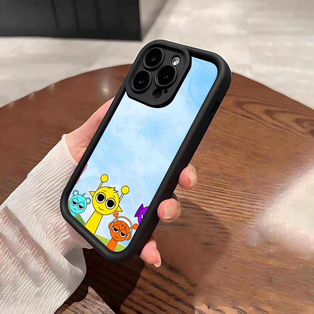 Мультяшный Игровой Чехол Sprunki для Телефона iPhone 17 Pro Max 15 Pro 16 14 Plus 12 13 Mini 11 Pro Ударопрочный Мягкий Чехол