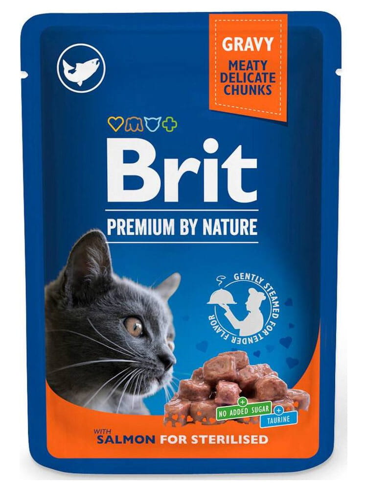 Brit Premium Cat Adult Sterilised Łosoś (Saszetka) 100G