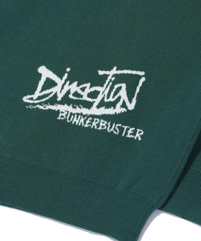 BUNKERBUSTER Вязаный пуловер с буквенным принтом и точками Mq1Su042_Темно-зеленый
