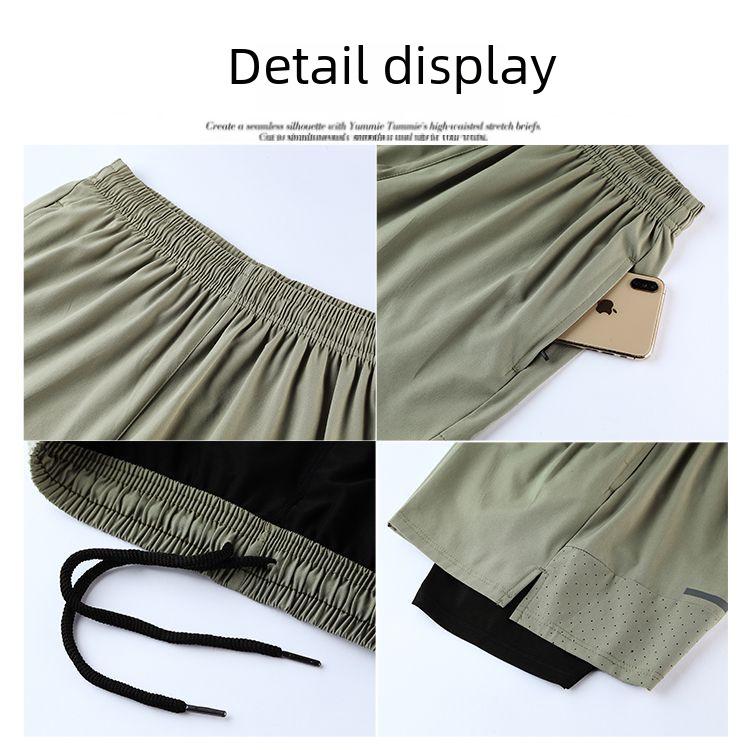 Мужские быстросохнущие летние шорты для баскетбола и бега — двухслойные, с защитой от воздействия окружающей среды, повседневная одежда для фитнеса и тренировок