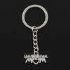 Fashion 30mm Key Ring Metal Key Chain Keychain Jewelry Antique Silver Color Plated Baseball Mom Heart 15x27mm Pendant