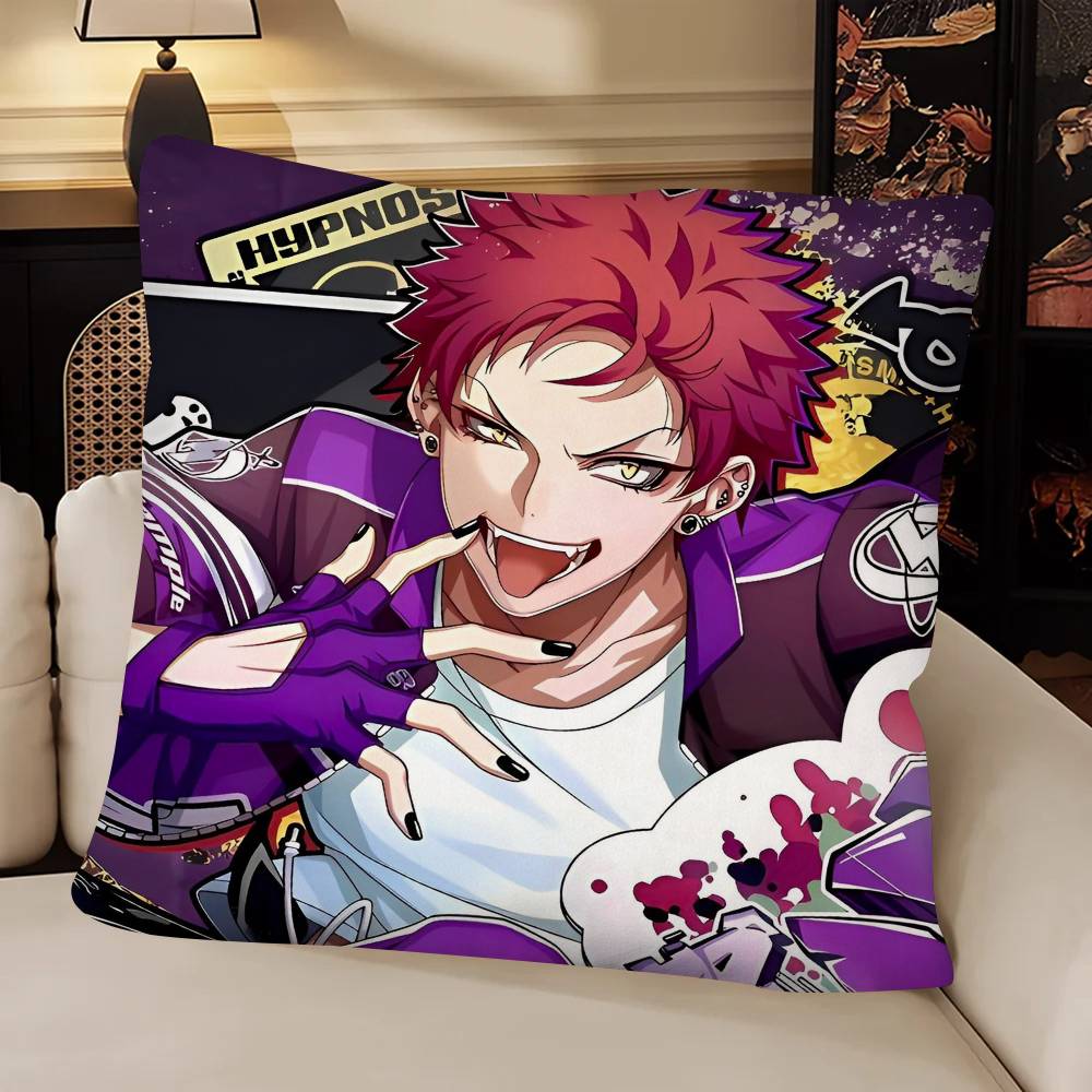 Hypnosis Mic Division Rap Battle Pillow Case Fashion Square Pillowcase Bedroom Sofa Room Ins Decoration Leisure