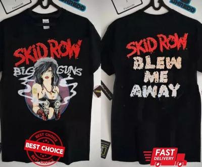 Skid Row 1989 Big Guns Сразили наповал Черная Унисекс Футболка S-5XL Q1234 Унисекс Футболка
