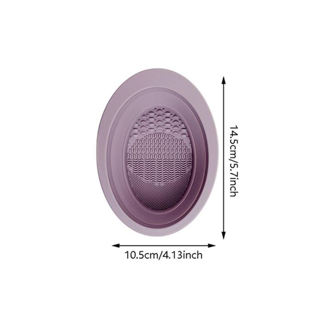 Makeup Brush Puff Cleaning Bowl Silica Gel Foldable Portable Beauty Egg Cleaning Tool For Women