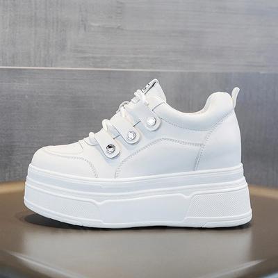 Модные женские повседневные туфли из натуральной кожи 9 см на платформе-клине, на липучке, модные женские кроссовки, новая весенне-осенняя теплая зимняя обувь с мехом