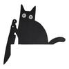 Черный кот, украшение на угол двери, держащее резак, силуэт котенка, знак на дверную раму, украшение на переднюю дверь, украшение на край животного