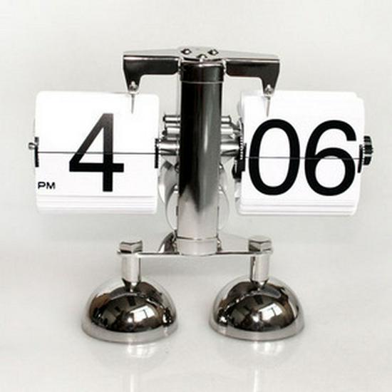 Creative Retro Flip Clock - Modern Simple Design, Ingenious Single-Leg Balance for Living Room Decor
