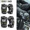 1 Pair Motorcycle Knee Shin Guard Pads Black Adjustable Knee Cap Pads Protector Armor For Motocross Racing Mountain Biking