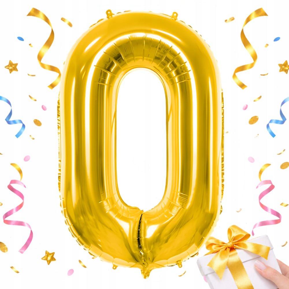 Foil Balloon Number 0 Gold 66cm Birthday Party Decoration Gold