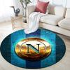 SSC Napoli Printed Round Rug, Non Slip Washable Circular Carpet For Living Room Bedroom Playroom, Sports Fan Decor, Holiday Birthday Gift