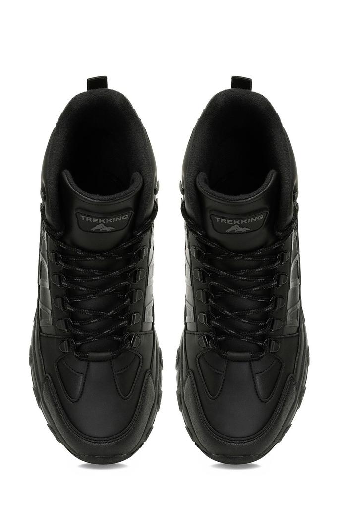 Men's Fashion Flat Heeled Booties Black Outdoor Boots Shoes