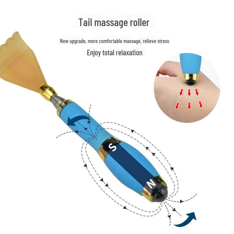 Телескопическая чесалка для спины из нержавеющей стали с магнитным массажем