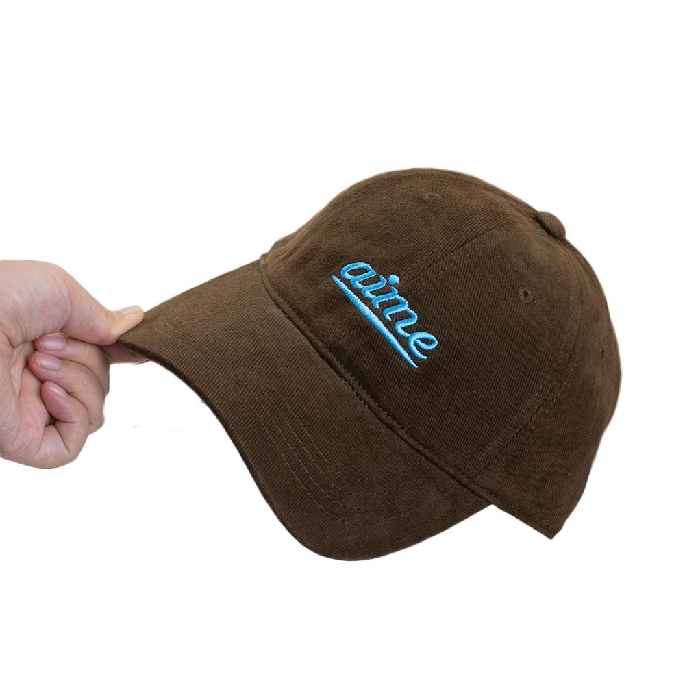 Autumn and winter simple embroidery letter polished cotton baseball hat men's and women's big head circumference casual soft top thermal cap