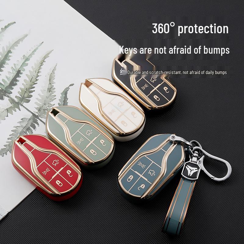 Maserati Key Cover for Levante, Levante SUV, and Ghibli - Protective Shell with Keychain.