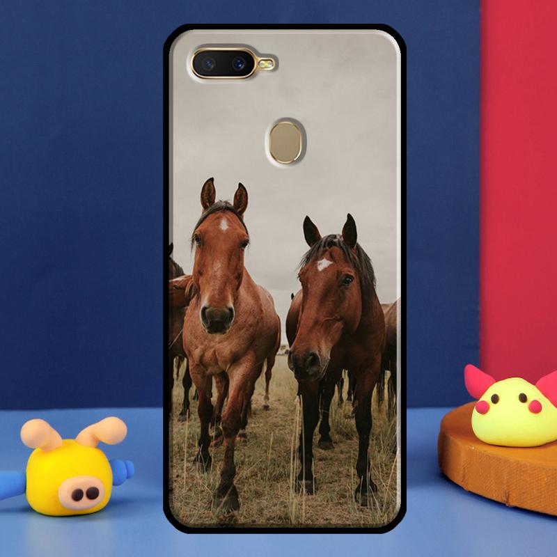 Чехол для телефона Oppo A54 A57 S A78 A58 A98 A5 A9 A91 A15 A16 A17 A52 A72 A76 A96 A74 A94 A77 с изображением лошади