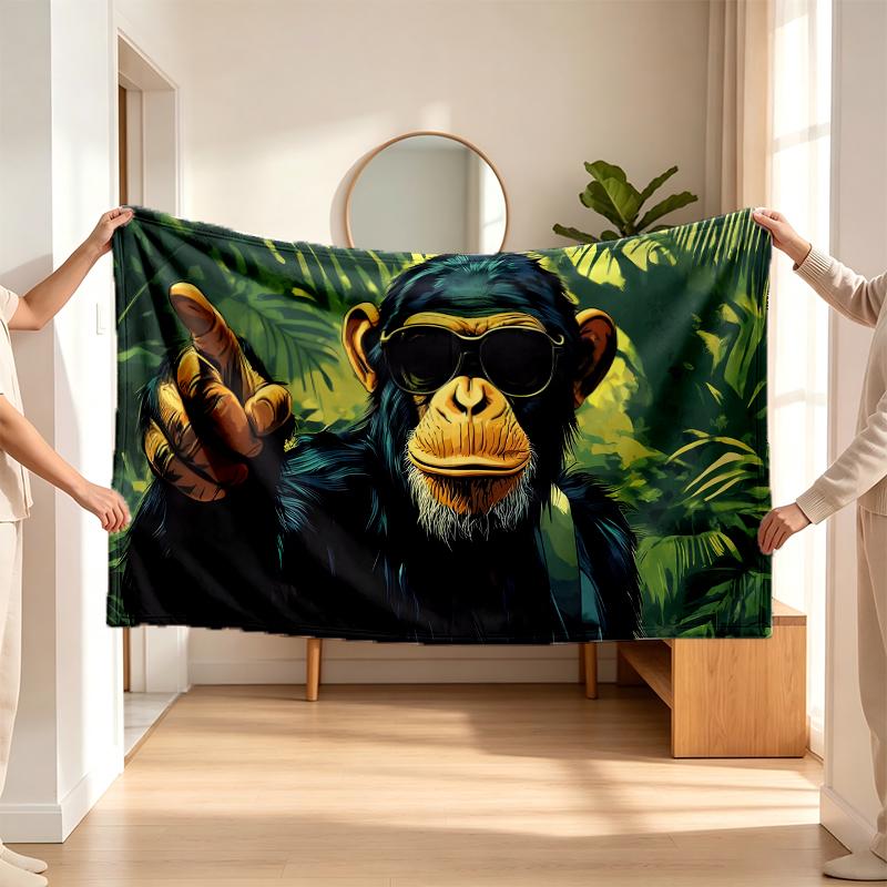 Trendy Monkey (5) Flannel blanket a soft accent for the bedroom and living room and a cozy home gift