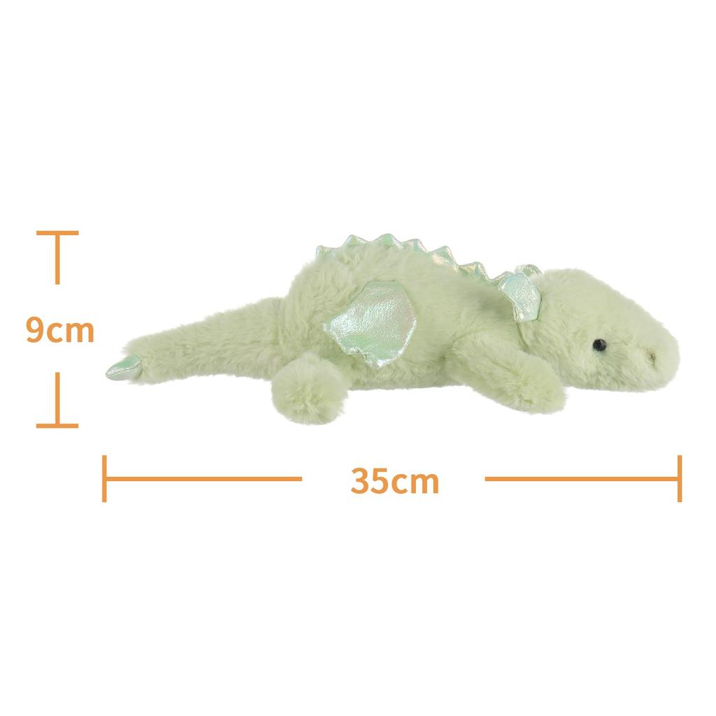 Apricot Lamb Green Lying Dragon Plush Toy, Soft and Cute, Fluffy Green Lying Dragon, 38cm, Suitable for Boys and Girls