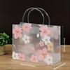 1pc Princess Floral PVC Tote Bag Transparent Birthday Party Gift Bag with Pink Cherry Blossom Design, Perfect for Christmas, Thanksgiving
