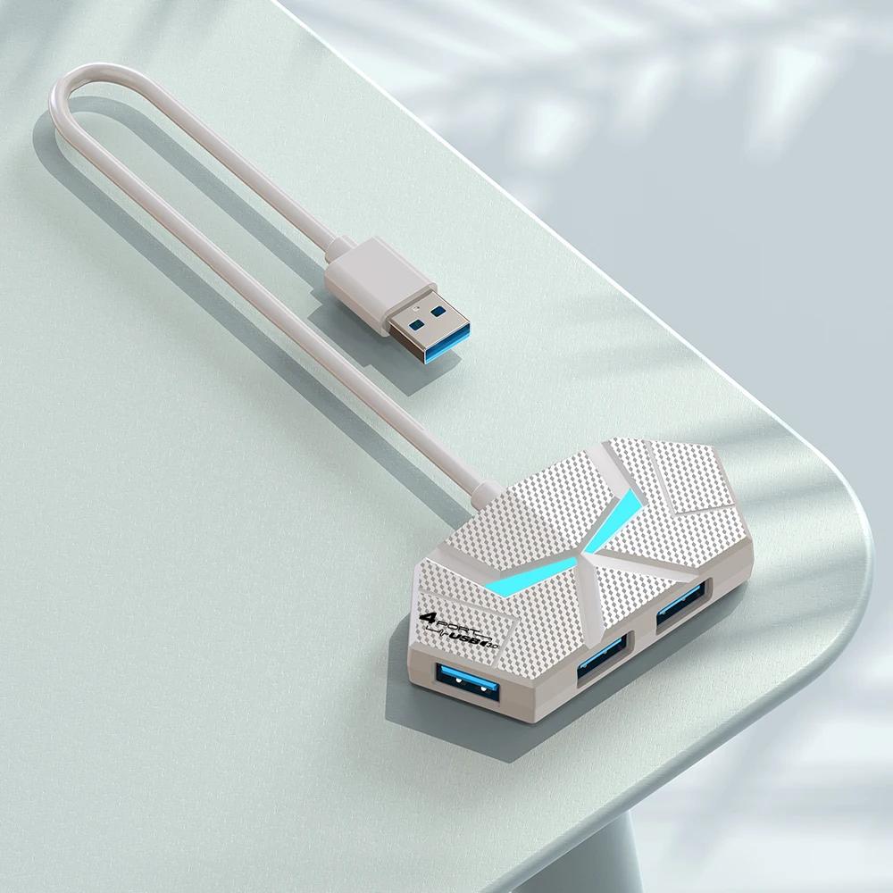 7 портов USB 3.0 HUB Док-станция Type C 5 Гбит/с Высокоскоростная передача Адаптер-разветвитель Для ноутбука Жесткий диск Мышь Клавиатура