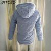 BITCED Утепленная хлопковая куртка на флисовой подкладке, стеганое хлопковое пальто короткой длины для женщин, осень/зима, литературный минимализм, верхняя одежда с хлопковым наполнителем