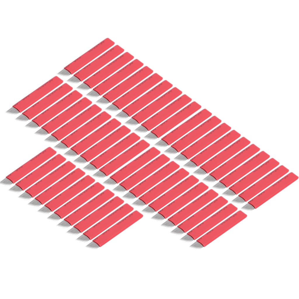 50pcs Manual Tattoo Microblading Needle Blade Food Grade Stainless Steel Eyebrow Tattoo Blades14