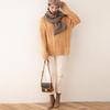 TUHUANG Thick Pure Wool V-Neck Cable Knit Sweater