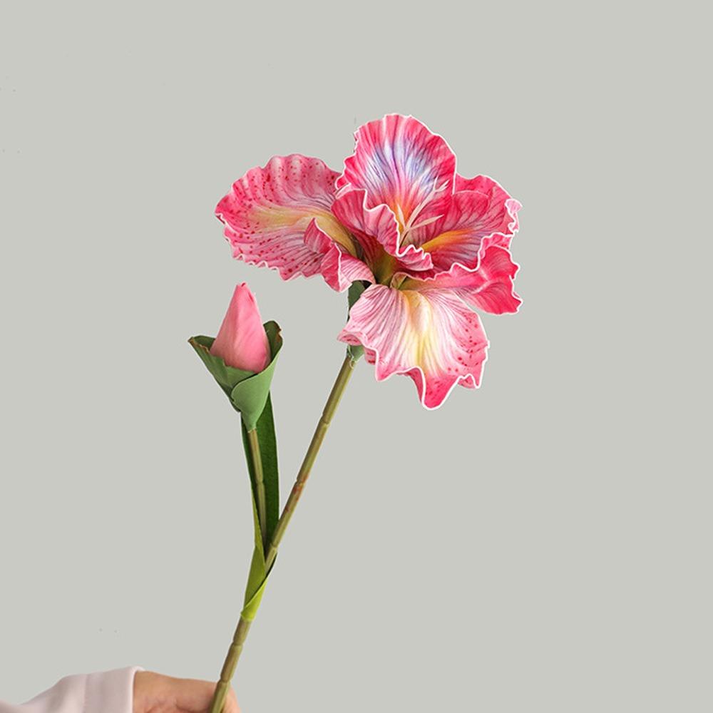 2 шт. Искусственные цветы ириса Алис из ЭВА, Реалистичные, 45 см, Симуляция орхидеи Каттлея, Красивый ручной работы, Шелковый искусственный цветок