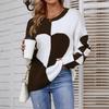 Rose Beauty A Round Neck Multicolor Love Sweater Autumn and Winter New Pullover Sweater Women