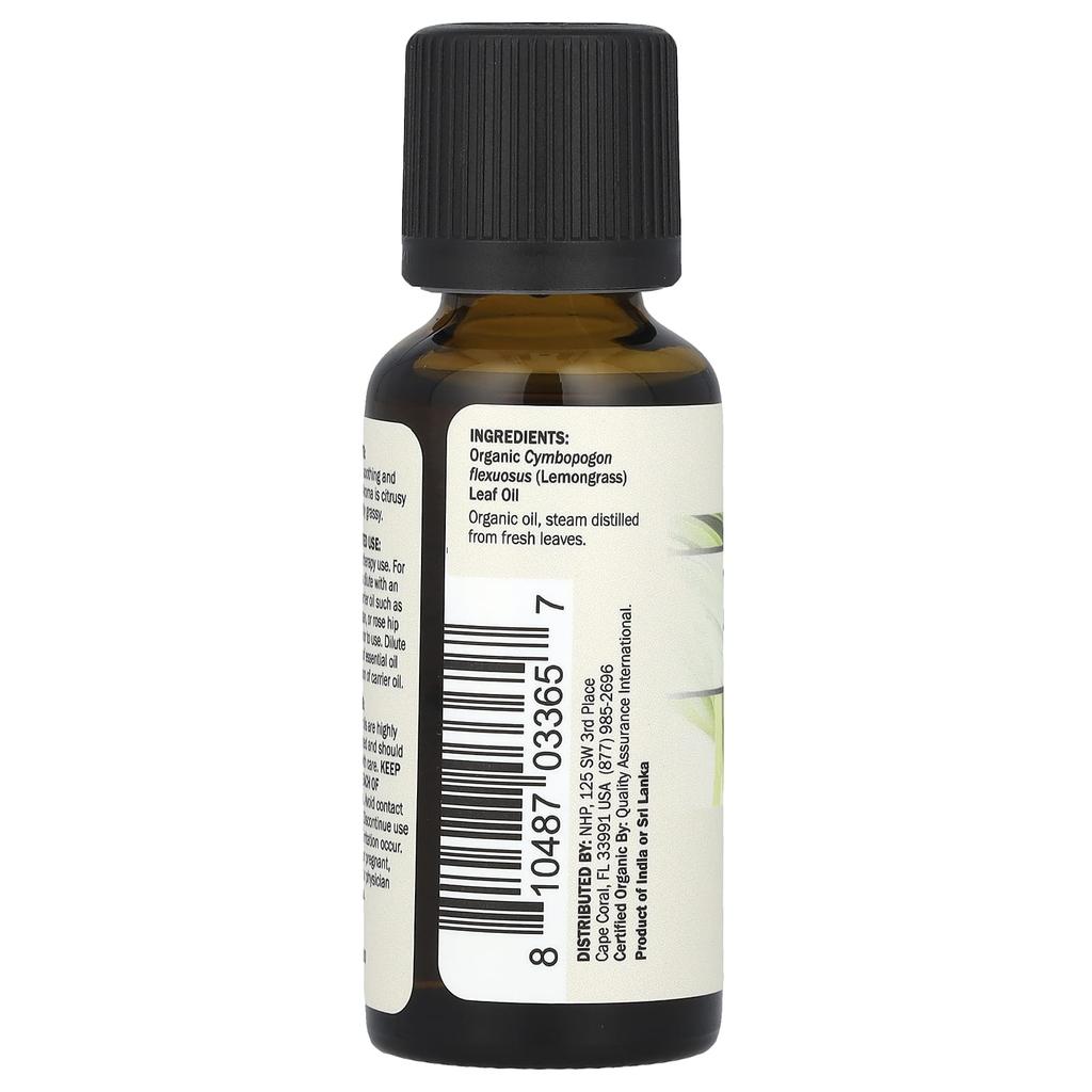 Dr. Mercola Organic Essential Oil, Lemongrass, 30 Ml (1 Fl Oz)