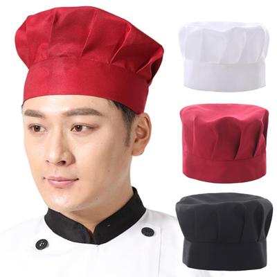 Поварской колпак унисекс для кухни, колпак для ресторана отеля, плиссированный дизайн, однотонный рабочий колпак официанта-повара, шляпа-гриб